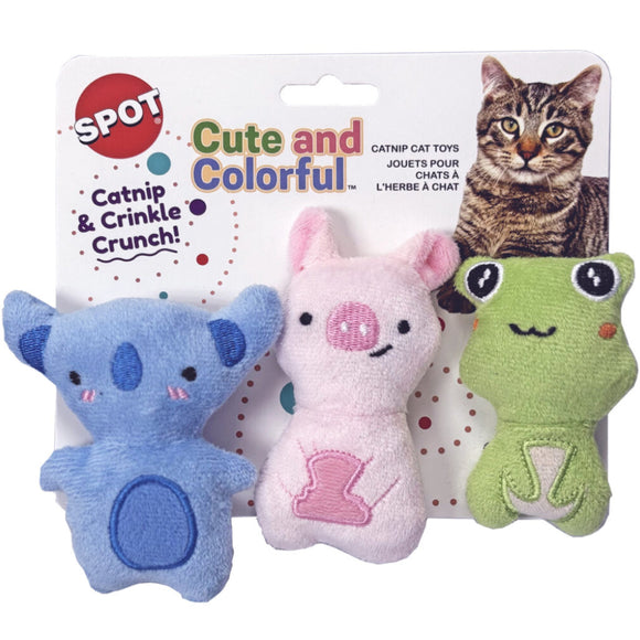 Spot Cute and Colorful Crinkly Catnip Cat Toys (3 pack)