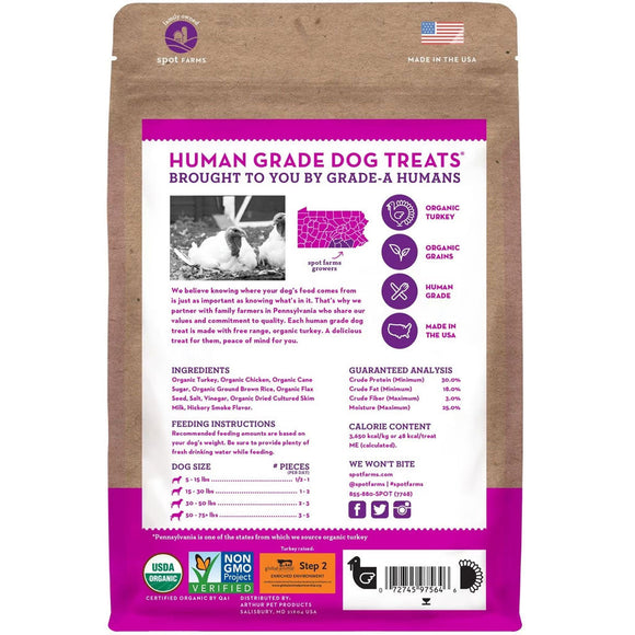 Spot Farms Organic Turkey Tenders Dog Treats backside