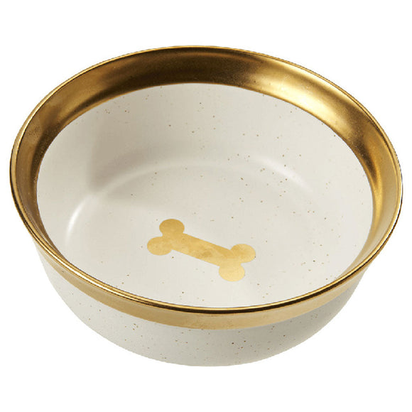 Spot Malibu Dog Dish Gold 5’’ - Bowls & Feeders 1