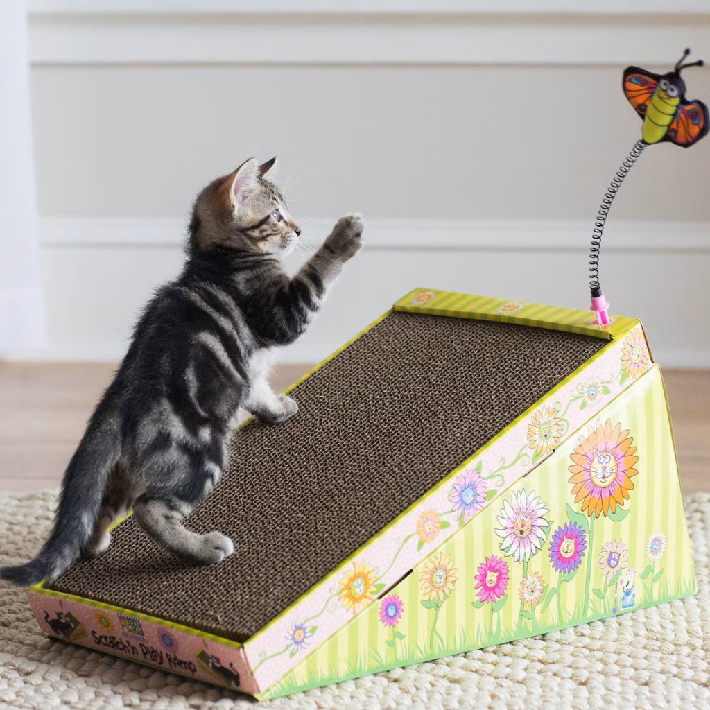 Scratching Ramp Cat Spot Ramp Scratcher for Cats - Eco-Friendly Catnip Scratcher & Toy