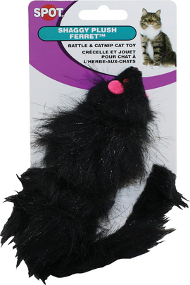 Spot Shaggy Plush Ferret Rattle & Catnip Cat Toy (11’’) - Cat Toys 1