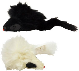 Spot Twin Plush Mice Rattle & Catnip Toy Black & White Twin Pack - Cat Toys 2