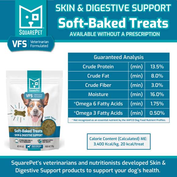 SquarePet VFS Skin & Digestion Support Soft Baked Dog Treats (6 oz) - Dog Treats 4