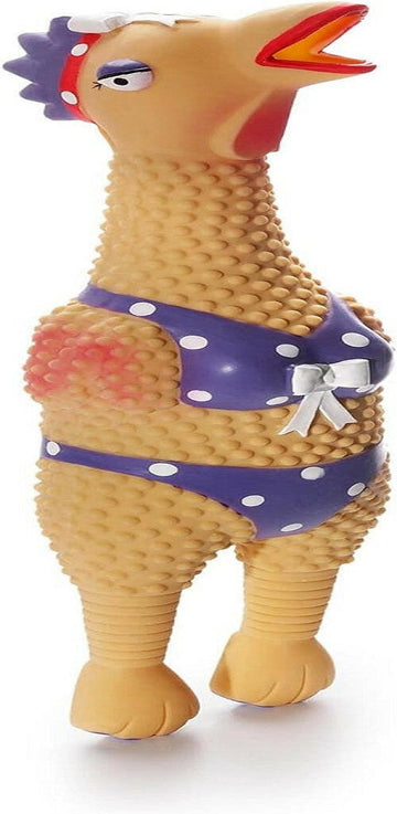 Outward Hound Squawkers Henrietta Latex Rubber Chicken Interactive Toy For Dog (Large)
