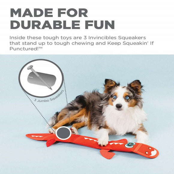 Outward Hound Fire Biterz Dragon 3 Squeaker Red (Large) Dog Toy