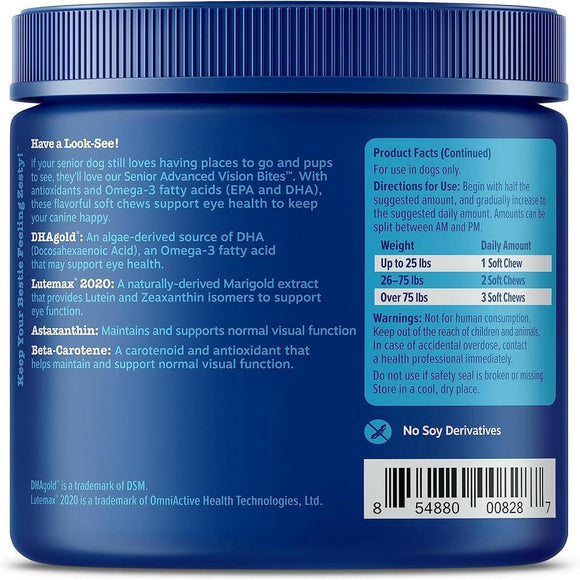 Zesty Paws Senior Advanced Vision Bites Supplement For Dog (90 ct)