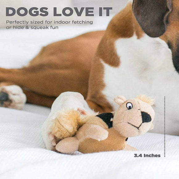 Outward Hound Squeakin Animals Squirrel Brown Dog Toy (3 pack)