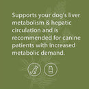 this dog liver supplement supports your dog's liver metabolism and hepatic circulation. 