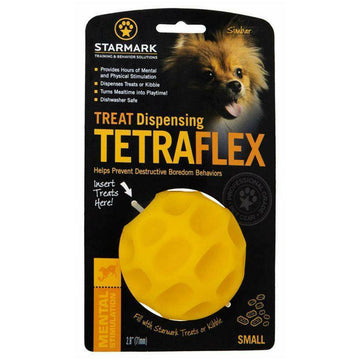 Starmark Treat Dispensing Tetraflex Dog Toy, Yellow