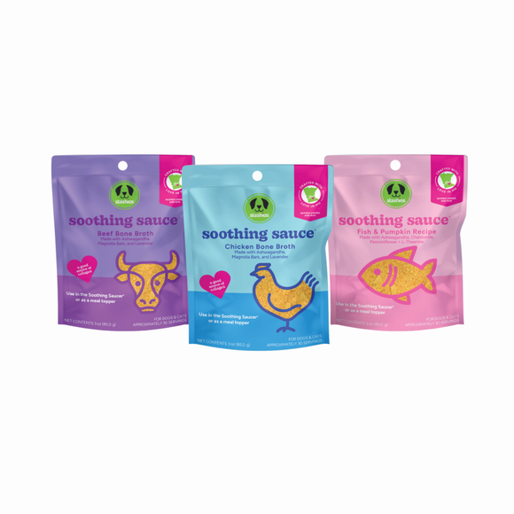 Stashios Soothing Sauce Calming Bone Broth Mix for Dogs & Cats - All Flavors