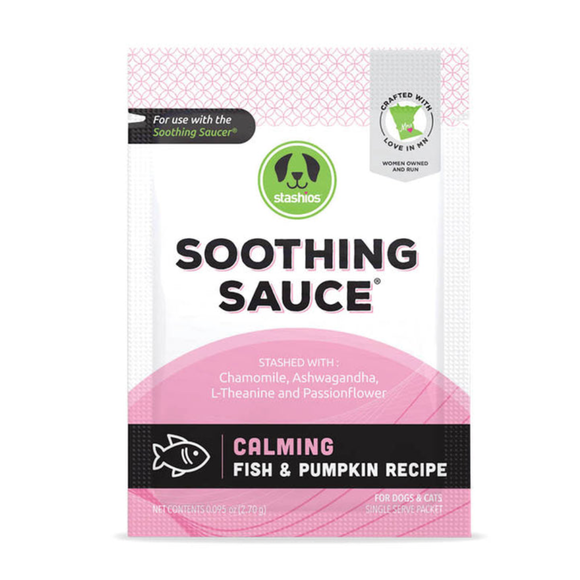 Stashios Soothing Sauce Calming Bone Broth Mix for Dogs & Cats Packet - Fish & Pumpkin Bone Broth 