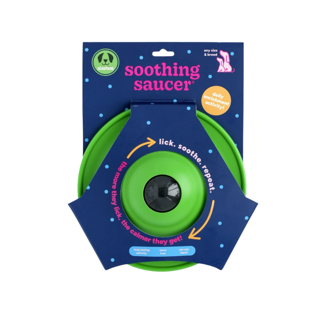 it-dogs ヒヨコのカラフルチュチュ　Ｓ Stashios Soothing Saucer Licking Dog Toy with Treat Dispenser