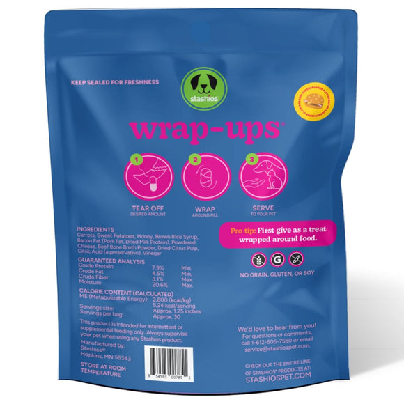 Stashios Wrap-Ups Bacon Cheeseburger Flavor Pill Wrapper for Dogs & Cats (2 oz)