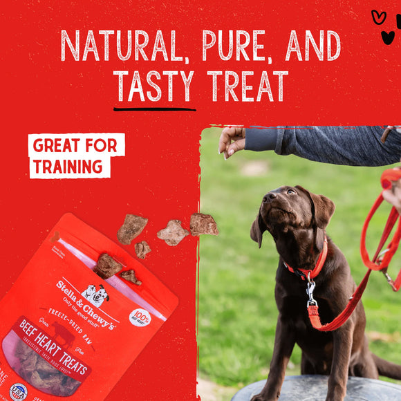 Stella & Chewy's Free-Dried Beef Hearts Dog Treats (3 oz)