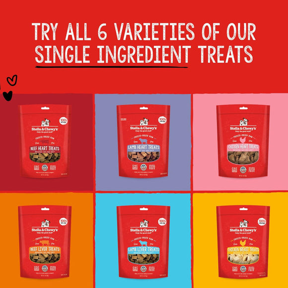 Stella & Chewy's Free-Dried Chicken Hearts Dog Treats