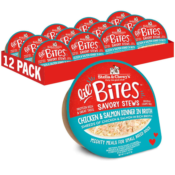 Stella & Chewy’s Lil Bites Savory Stews Dinner in Broth Wet Dog Food 2.7-oz case of 12 - Chicken & Salmon - Dog Food 9
