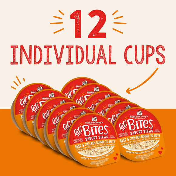 Stella & Chewy’s Lil Bites Savory Stews Dinner in Broth Wet Dog Food 2.7-oz case of 12 - Dog Food 12