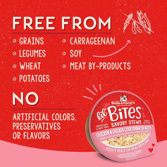Stella & Chewy’s Lil Bites Savory Stews Dinner in Broth Wet Dog Food 2.7-oz case of 12 - Dog Food 17