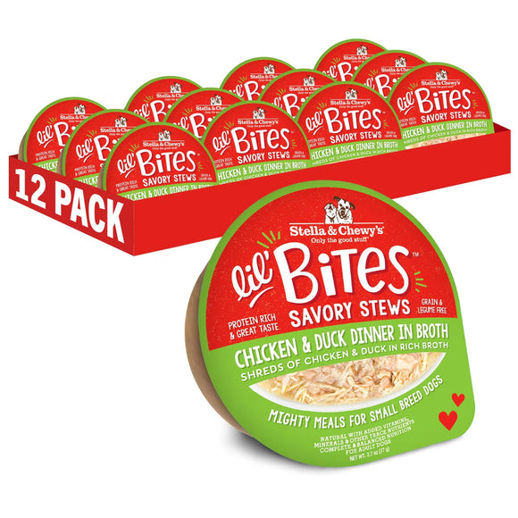 Stella & Chewy’s Lil Bites Savory Stews Dinner in Broth Wet Dog Food 2.7-oz case of 12 - Chicken & Duck - Dog Food 8