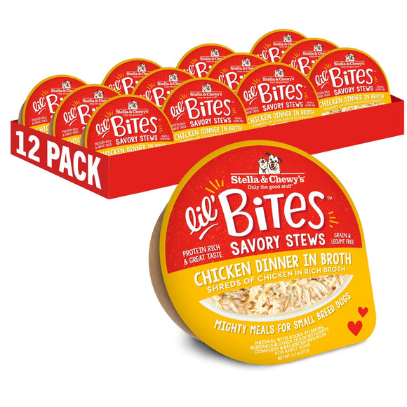 Stella & Chewy’s Lil Bites Savory Stews Dinner in Broth Wet Dog Food 2.7-oz case of 12 - Chicken - Dog Food 11