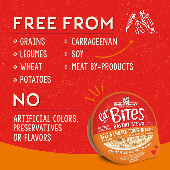 Stella & Chewy’s Lil Bites Savory Stews Dinner in Broth Wet Dog Food 2.7-oz case of 12 - Dog Food 5