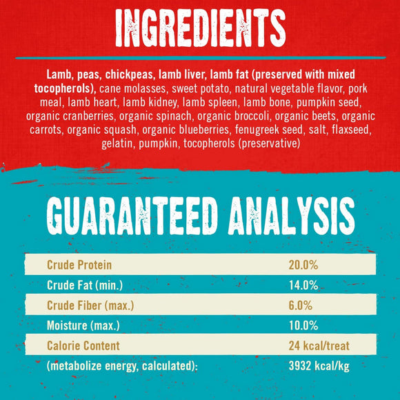 Stella & Chewy's Raw Coated Biscuits Grass-Fed Lamb Recipe Crunchy Dog Treats (9 oz)