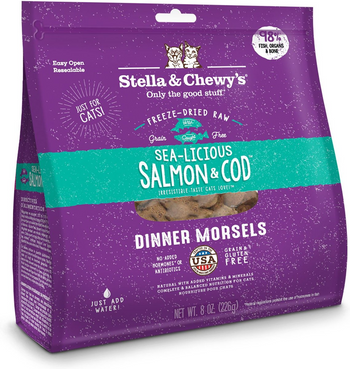 Stella & Chewy’s Sea-Licious Salmon & Cod Dinner Morsels Freeze-Dried Raw Food for Cats - Cat Food 1