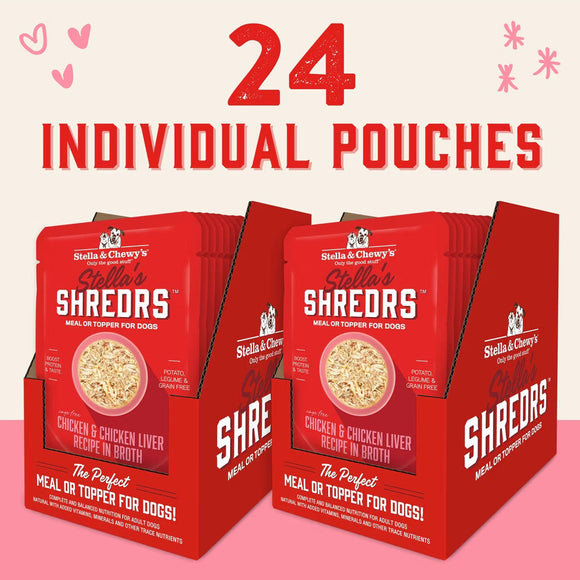 Stella & Chewy’s Shredrs Recipe in Broth Meal or Topper Wet Dog Food 2.8-oz case of 24 - Dog Food Toppers & Mixers 4