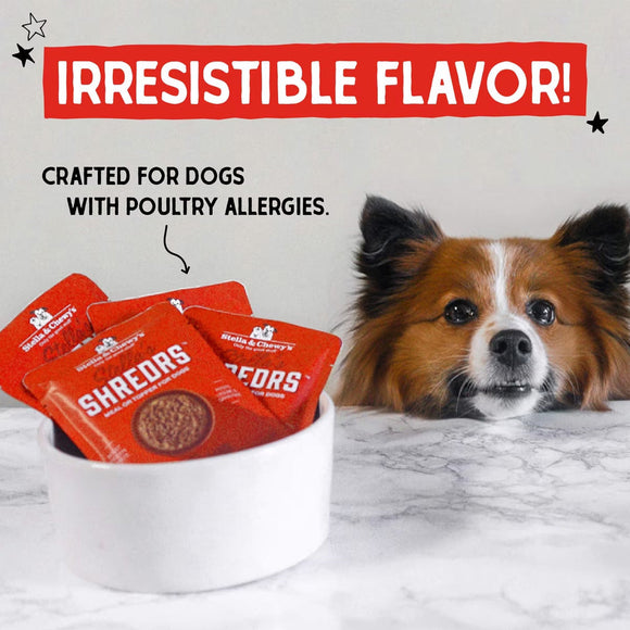 Stella & Chewy’s Shredrs Recipe in Broth Meal or Topper Wet Dog Food 2.8-oz case of 24 - Dog Food Toppers & Mixers 32