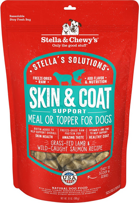 Stella & Chewy’s Stella’s Solutions Skin & Coat Boost Lamb & Wild-Caught Salmon Freeze-Dried Dinner Morsels For Dogs