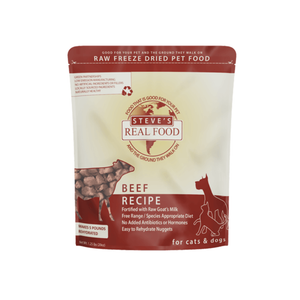 Steve’s Real Food Beef Recipe Freeze-Dried Pet Food for Cats & Dogs (1.25 lb) - Cat Food 1