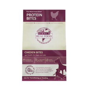 Steve’s Real Food Chicken Protein Bites Gut Boosting Bites for Cats & Dogs (4 oz) - Cat Food 1