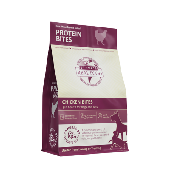 Steve’s Real Food Chicken Protein Bites Gut Boosting Bites for Cats & Dogs (4 oz) - Cat Food 7