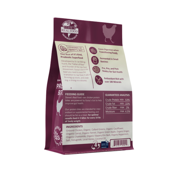 Steve’s Real Food Chicken Protein Bites Gut Boosting Bites for Cats & Dogs (4 oz) - Cat Food 8