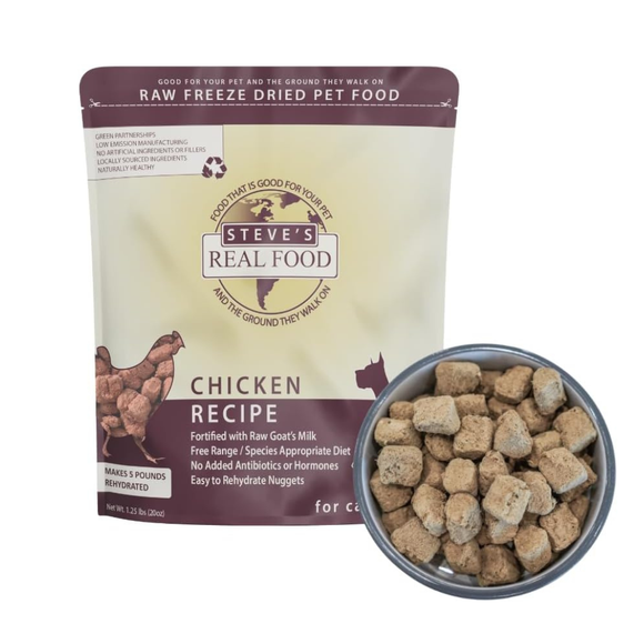 Steve’s Real Food Chicken Recipe Freeze-Dried Pet Food for Cats & Dogs (1.25 lb) - Freeze-Dried Dog & Cat Food 10