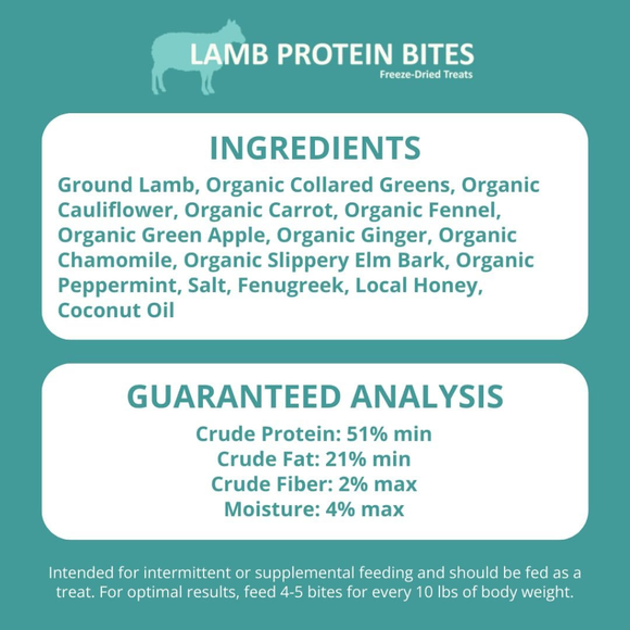 Steve’s Real Food Lamb Protein Bites Gut Boosting Bites for Cats & Dogs (4 oz) - Cat Food 7