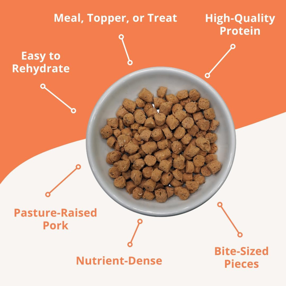 Steve’s Real Food Quest Pork Recipe Freeze-Dried Cat Food (10 oz) - Cat Food 2