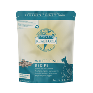 Steve’s Real Food White Fish Recipe Freeze-Dried Pet Food for Cats & Dogs (1.25 lb) - Freeze-Dried Dog & Cat Food 1