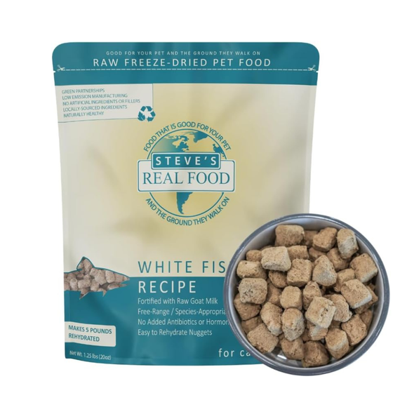Steve’s Real Food White Fish Recipe Freeze-Dried Pet Food for Cats & Dogs (1.25 lb) - Freeze-Dried Dog & Cat Food 8