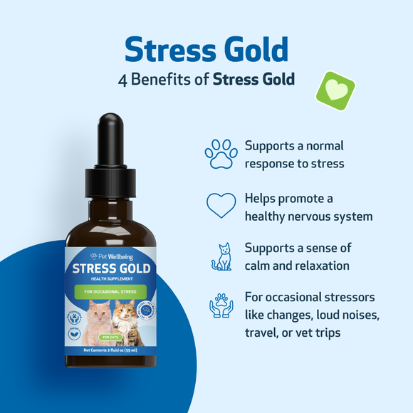 Stress Gold - For High Stress Situations in Cats (2 oz) - Cat Supplements & Vitamins 5