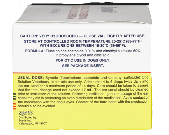 Synotic Solution Synotic Otic Ear Infections Topical Solution for Dogs