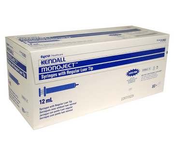 Monoject 12cc Luer-Slip Syringe, No Needle (80 count)