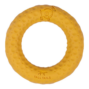 Tall Tails Dog Goat Rubber Ring - 3-in (Yellow) - Dog Toys 1