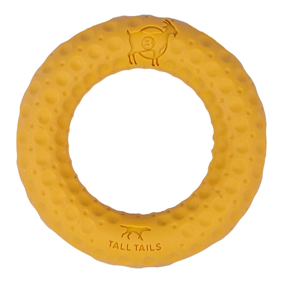 Tall Tails Dog Goat Rubber Ring - 3-in (Yellow) - Dog Toys 1