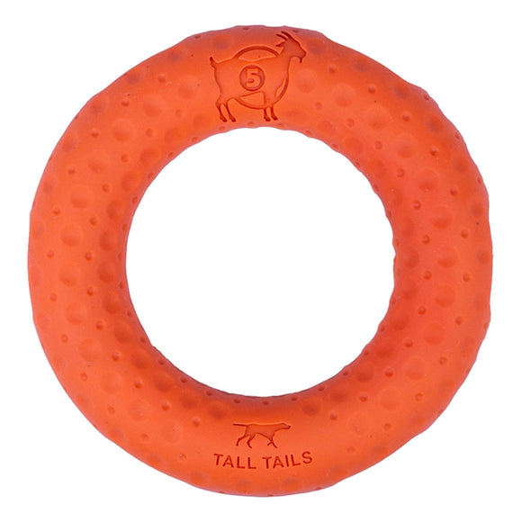 Tall Tails Dog Goat Rubber Ring - 5-in (Orange) - Dog Toys 2