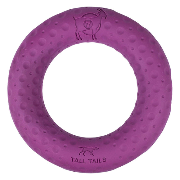 Tall Tails Dog Goat Rubber Ring - 7-in (Purple) - Dog Toys 3