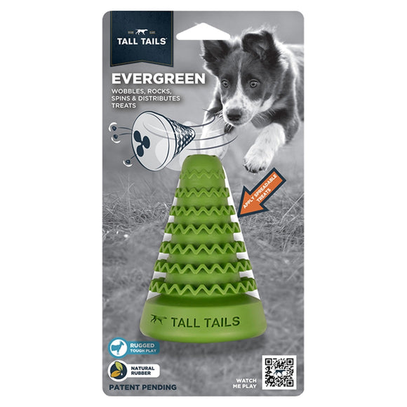 Tall Tails Dog Natural Rubber Toy 4-in - Evergreen - Dog Toys 4