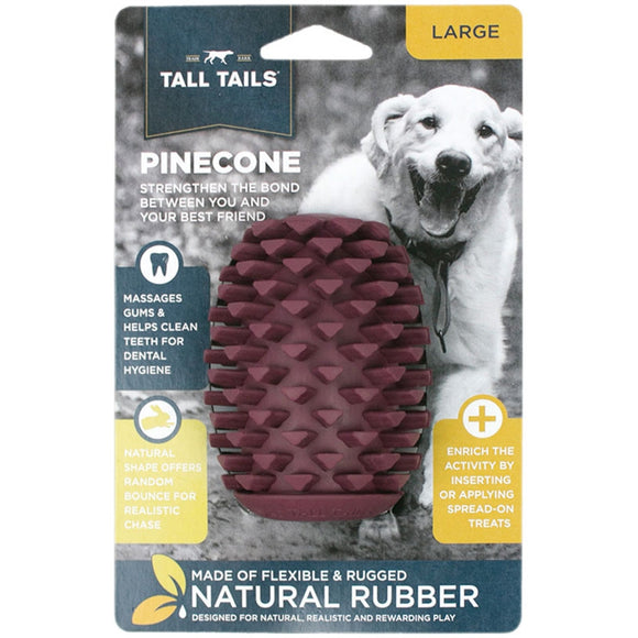 Tall Tails Dog Natural Rubber Toy 4-in - Pinecone - Dog Toys 3