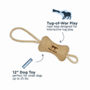 Tall Tails Natural Leather Bone Interactive Tug Dog Toy - 12 inches - features