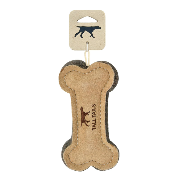 Tall Tails Natural Leather Bone Tug Toy for Dogs - 4
